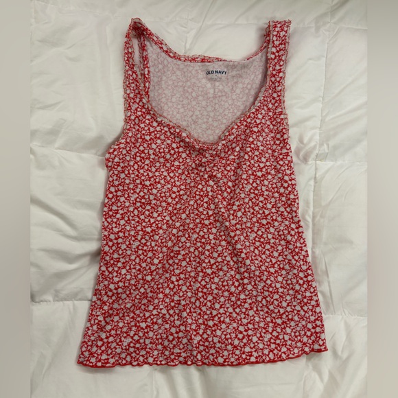 Old Navy Pink and White Patterned Tanktop - Picture 1 of 3